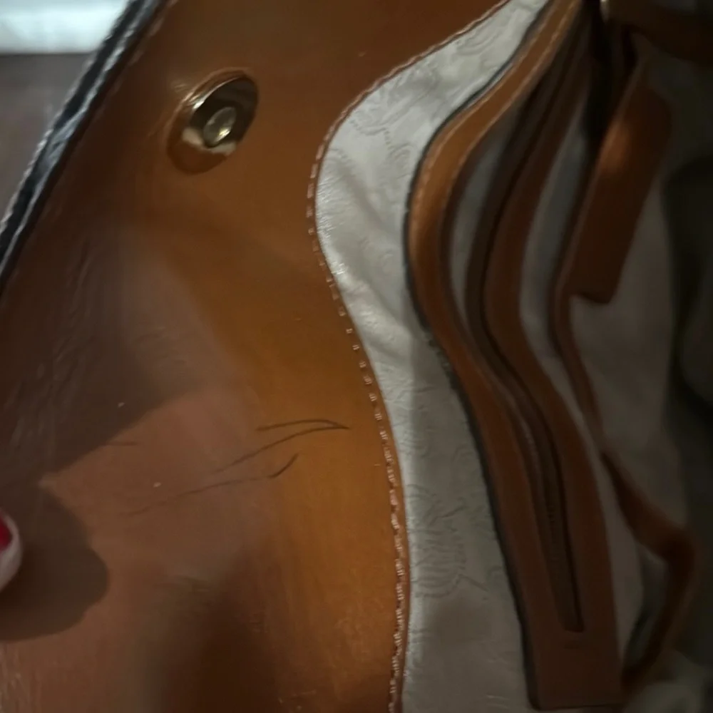Michael Kors Collection Brown and Tan Monogram Tote with Gold Hardware